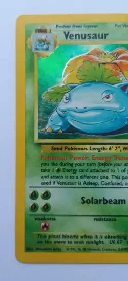 Pokemon TCG Venusaur 15/102 Base Set Non Holo WOTC Vintage 1999 LP - Image 3