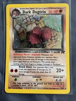 2000 Pokemon Dark Dugtrio 6/82 Team Rocket Full Swirl Holo Pokemon TCG LP Card - Image 1