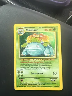 Pokemon TCG Venusaur Holo Rare Card 15/102 Base Set - Image 1