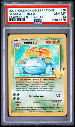 Pokemon TCG Celebrations Venusaur Classic Collection - Base Set 15/102 PSA 10 - Image 1