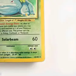 Wizards of the Coast Pokemon TCG Base Set Venusaur 15/102 Holo Rare 1999 - Image 5
