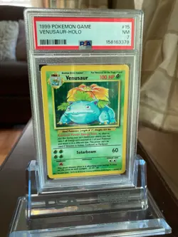 Pokemon TCG Venusaur Holo Rare Card Base Set 15/102, PSA 9 Graded - Image 3