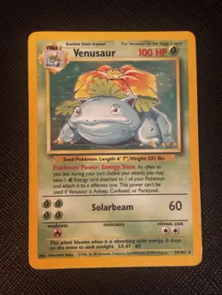 Pokemon TCG Original Base Set Venusaur 15/102 - Good condition - Image 1