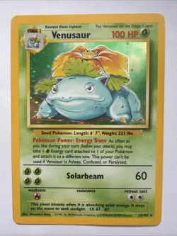 Pokemon TCG Venusaur Holo Rare Card Base Set 15/102 Wizard WOTC - Image 1