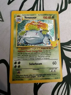 Pokemon TCG Venusaur 15/102 Base Set Holo Rare 1999 English - 25th Anniversary - Image 2
