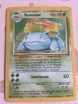 Pokemon TCG Venusaur Base Set Holo Unlimited Rare Card 15/102 HP - Image 1