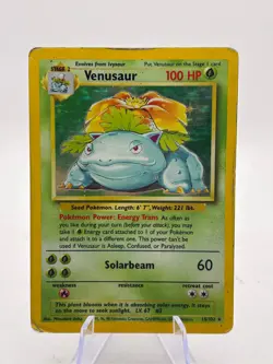Venusaur Base Set 15/102 1995 Pokemon TCG - Unlimited - Holo Rare - HP/DMG - Image 1