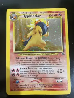 Pokemon Neo Genesis 2000 Typhlosion Holo Rare Card TCG 17/111 SWIRL - Image 1