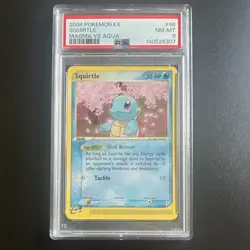 Pokemon Squirtle EX Team Magma vs Team Aqua #46/95 Regular PSA 8 2004 English - Image 2