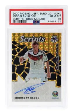 2020 Panini Mosaic Euro Cup Miroslav Klose Gold Prizm Auto 1/10 PSA 10 Gem 1/1 - Image 1