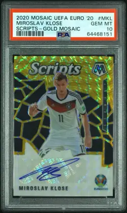 2020 Panini Mosaic Euro Cup Miroslav Klose Gold Prizm Auto 1/10 PSA 10 Gem 1/1 - Image 2