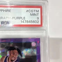 Tyrese Maxey 2023-24 Topps Chrome Sapphire Purple Auto /10 CG-TM PSA 9 - Image 5