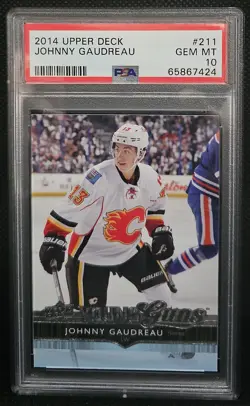 2014/15 UD Young Guns Johnny Gaudreau #211 PSA 10 Mint! - Image 1