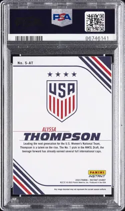 2023 PANINI INSTANT US WOMEN'S NATIONAL TEAM-STUDIO #SAT ALYSSA THOMPSON PSA 10 - Image 2
