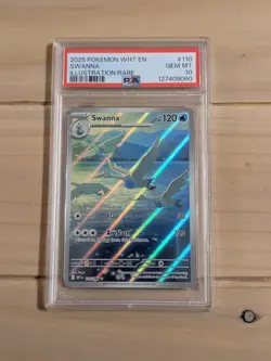 2025 POKEMON WHT EN-WHITE FLARE ILLUSTRATION RARE #110 SWANNA PSA 10 - Image 3