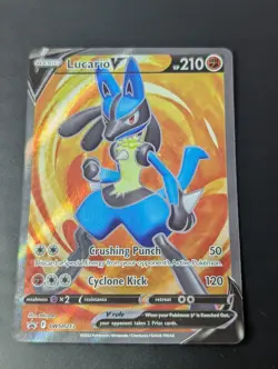 Lucario V SWSH213 Full Art Black Star Promo Pokemon Card - Image 1