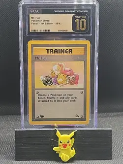 1999 POKEMON FOSSIL 1ST EDITION MR. FUJI 58/62 CGC pristine 10 - Image 1