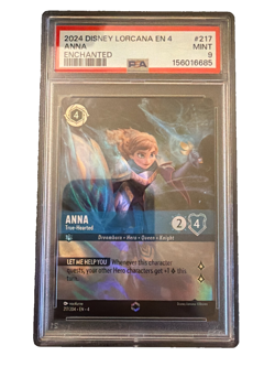 2024 Disney Lorcana Enchanted Anna True Hearted 217 PSA 9 EN 4 frozen - Image 1