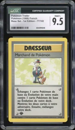 1999 Pokemon FRENCH 1st Edition Base Set Marchand de Pokemon 77/102 CGC 9.5 - Image 1