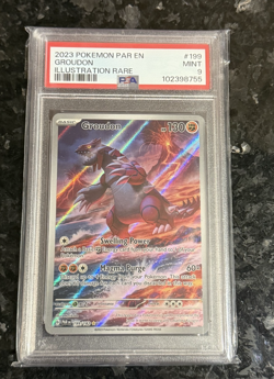 PSA 9 Groudon 199/182 Paradox Rift Illustration Rare Pokemon Card - Image 1