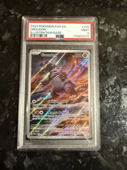 PSA 9 Groudon 199/182 Paradox Rift Illustration Rare Pokemon Card - Image 1