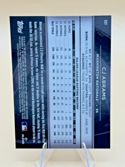 2025 Topps Chrome Black - C.J. Abrams #137 Blue Refractor #'d 52/150 Nationals - Image 3