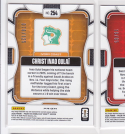 2026 Panini Prizm FIFA World Cup Christ Inao Oulai Orange Wave Prizm #d/125 - Image 2