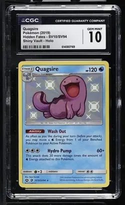 QUAGSIRE HIDDEN FATES HOLO CGC 10 GEM MINT 2019 POKEMON SV10/SV94 - Image 1