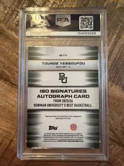2026 Tounde Yessoufou Bowman Best U ISO Signatures Gold /50 PSA 10 - Image 2