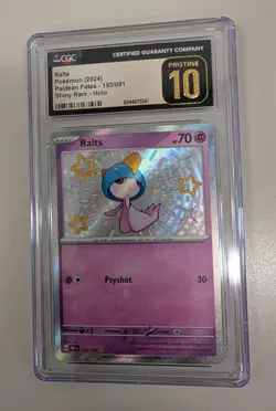 Ralts 153/091 Sv: Paldean Fates Holo CGC Pristine 10 (TOP 4!!!) - Image 1