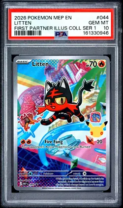 2026 POKEMON MEP EN-ME BLACK STAR PROMO #044 LITTEN PSA 10 - Image 1