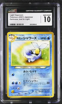 CGC 10 GEM MINT Light Vaporeon Japanese Neo Destiny 134 Pokemon Card - Image 1