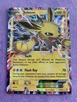 Pokemon TCG Jolteon EX Card 28/83 Generations Ultra Rare Holo, EU 2016 - Image 1