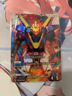 Gundam Card Game- V2 Gundam (LR+) - Freedom Ascension (GD05-001) Alt Art NM - Image 1
