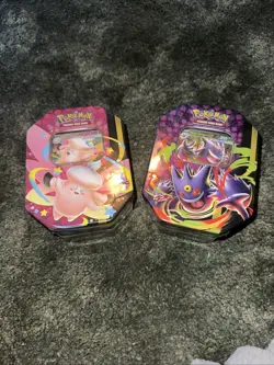 Pokemon TCG Mega Moonlit Tin Mega Gengar x1 & Mega Clefable x1 Factory Sealed - Image 1