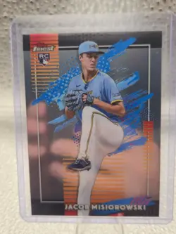 Jacob Misiorowski 2026 Topps Finest Baseball Uncommon Rookie Card #196 Brewers - Image 1
