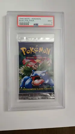 1999 POKEMON SEALED BASE SET UNLIMITED VENUSAUR BOOSTER PACK PSA 9 - Image 1