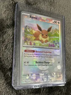 2025 Pokemon Card Eevee Master Ball Pattern 074/131 Prismatic Evolutions Holo - Image 3