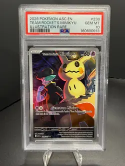 Pokemon Team Rocket's Mimikyu 238/217 Me: Ascended Heroes Holo PSA 10 - Image 1