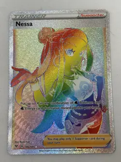 Pokemon Nessa Secret Rare 196/185 Vivid Voltage Full Art Holo NM - Image 2