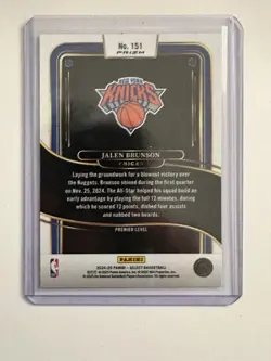 2024-25 Panini Select - Premier Level Jalen Brunson #151 Gold Glitter - Image 2