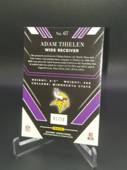 2019 Panini Majestic #67 Adam Thielen #/50 Gold Parallel Vikings 🐐 Mint 💎 - Image 3