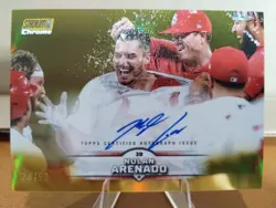 2025 Topps Stadium Club Nolan Arenado SCCA-NA Gold Refractor Auto /50 (AU) - Image 1