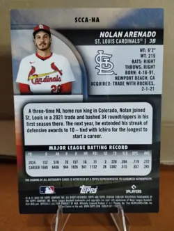 2025 Topps Stadium Club Nolan Arenado SCCA-NA Gold Refractor Auto /50 (AU) - Image 2