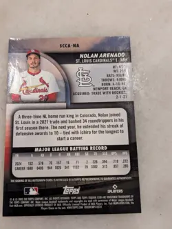 2025 Topps Stadium Club Nolan Arenado SCCA-NA Gold Refractor Auto /50 (AU) - Image 4