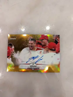 2025 Topps Stadium Club Nolan Arenado SCCA-NA Gold Refractor Auto /50 (AU) - Image 5