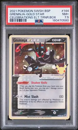 2021 POKEMON SWSH BLACK STAR PROMO #144 GRENINJA-GOLD STAR PSA 7.5 - Image 1