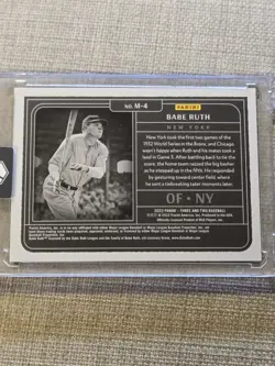 2022 Panini Three and Two - Moments Babe Ruth #M-4 Holo Gold /50 - Image 4