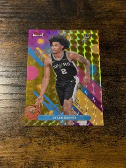 2025 TOPPS FINEST GOLD GEOMETRIC #2 DYLAN HARPER ROOKIE RC /50 SPURS - Image 1