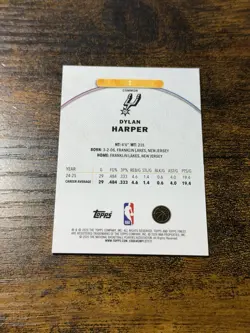 2025 TOPPS FINEST GOLD GEOMETRIC #2 DYLAN HARPER ROOKIE RC /50 SPURS - Image 2